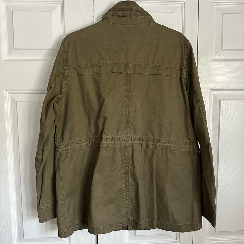 Per Se Military Jacket Womens XL Green Utility Field Drawstring Gorpcore Safari - Picture 2 of 9
